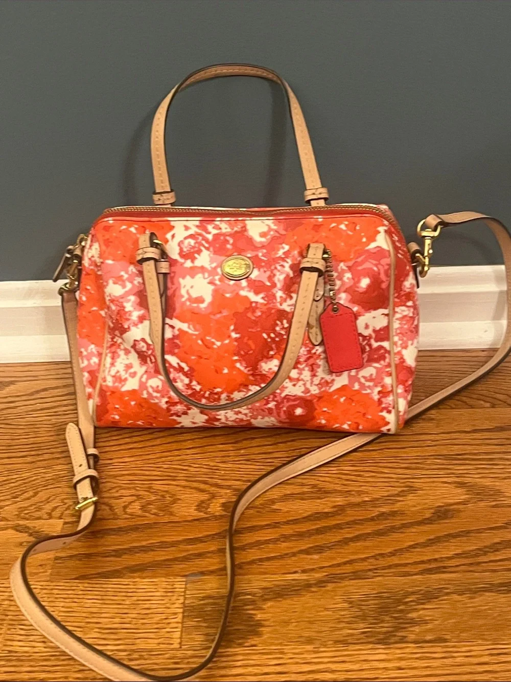 Coach Peyton Floral Mini Bennett Satchel COA